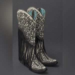 Corral Fringed Embroidered Western Cowgirl Boots